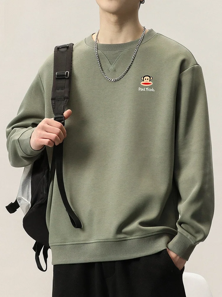 

Мужская толстовка PaulFrank Spring Autumn с круглым вырезом и подкладкой из флиса, свободного кроя, спортивная, удобная, из хлопка и полиэстера, повседневная.