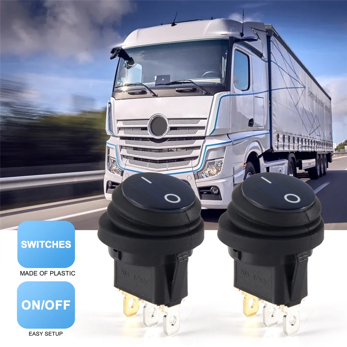 5 pz 12V 20A impermeabile rotondo On/Off interruttore a bilanciere Auto barca SPST