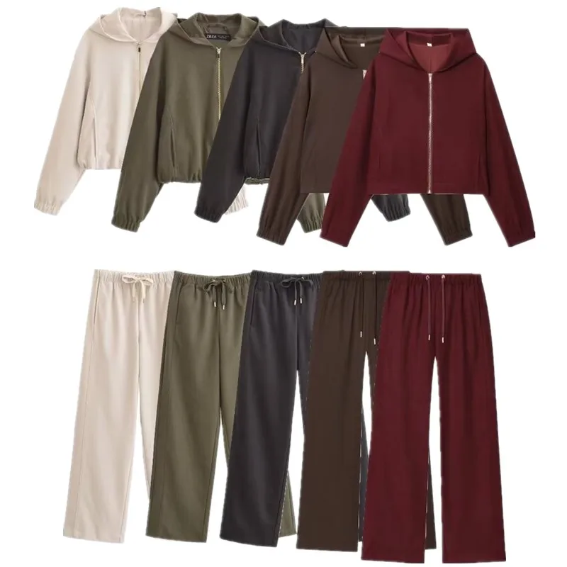 سترة طيار نسائية طويلة الأكمام مع غطاء للرأس لفصلي الخريف والشتاء، معطف أنيق عالي الجودة، ملابس خارجية عصرية بأسلوب عملي، طقم...