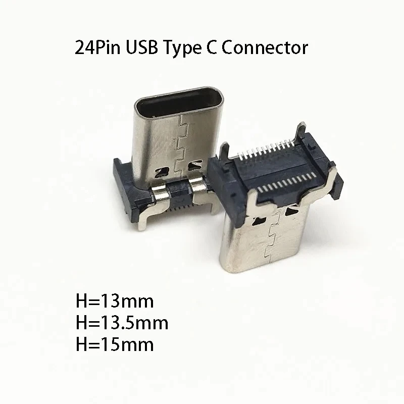1PC TYPE-C Buchse 24PIN Vertikale Patch 13mm 13,5mm 15mm Vertikale 5A Hohe Strom USB weibliche Kopf 24P Stecker C Port SMT + DIP – Detail 1