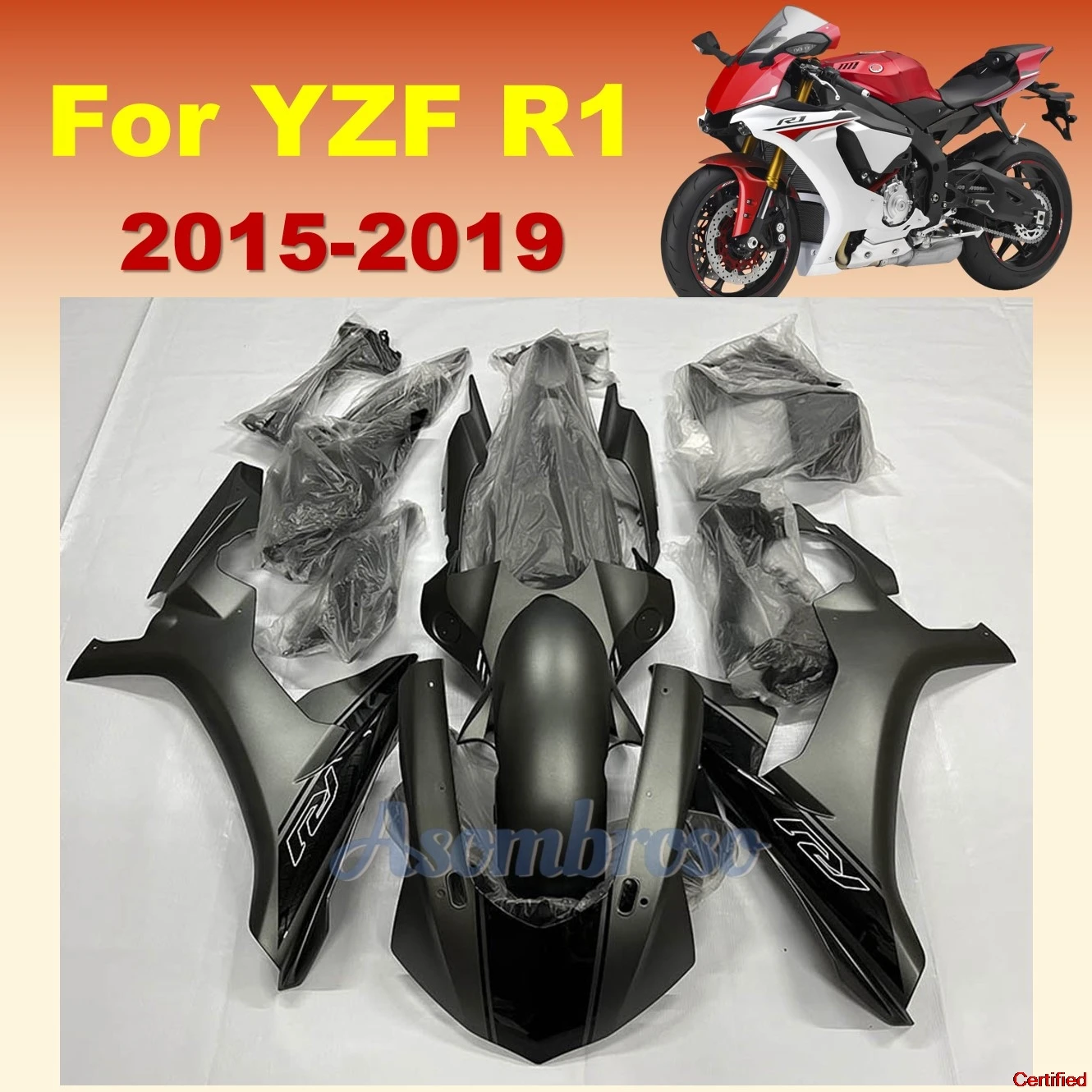 

Комплект обтекателя мотоцикла для Yamaha R1 2015 2016 2017 2018 2019 YZF-R1 15 16 17 18 19, комплект чехлов на кузов