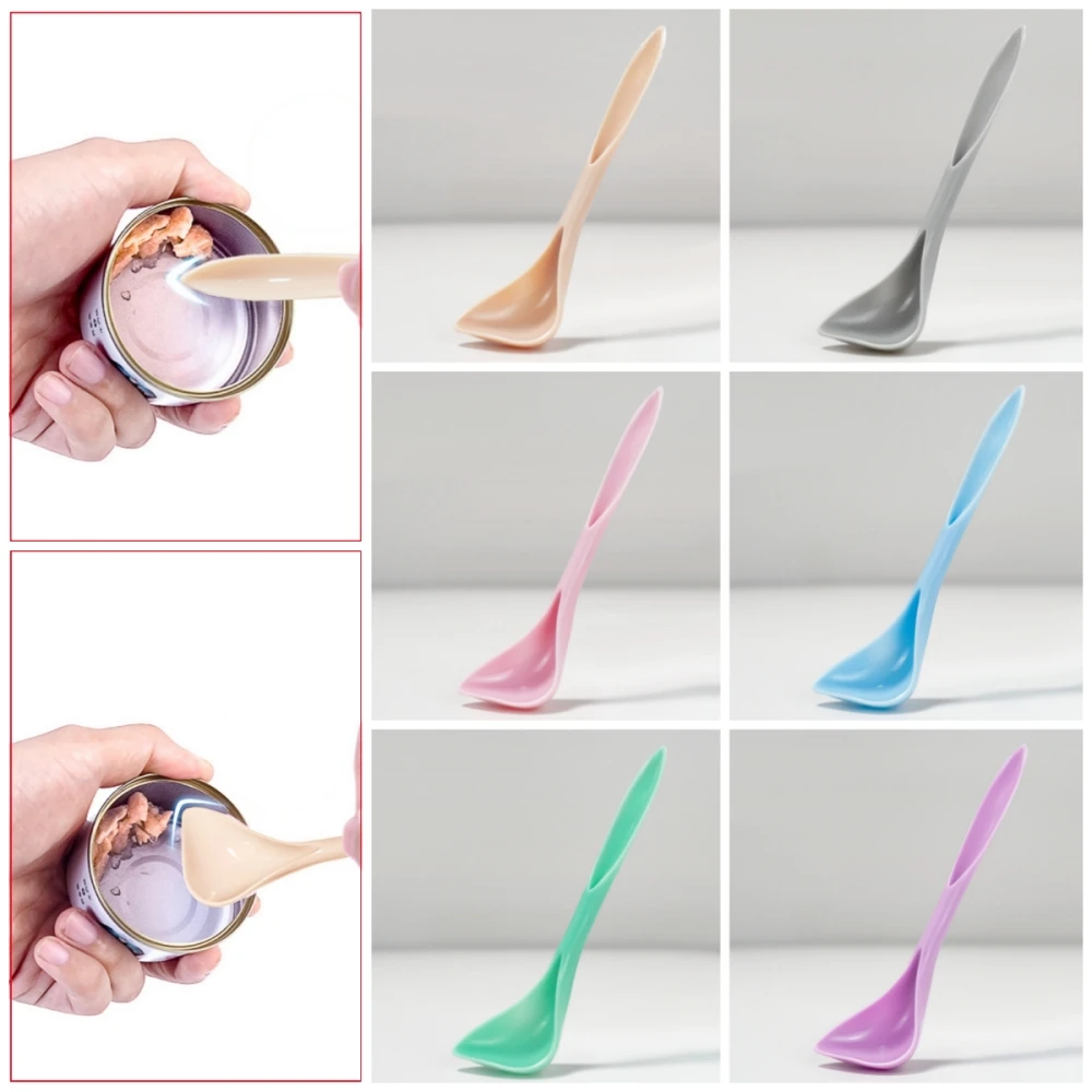 Pet Canned Food Scraper 2-in-1 Cat Dog Food Sealer Spoon 13.5cm Candy Color Canned Food Spoon Dog Accessories 4Pcs