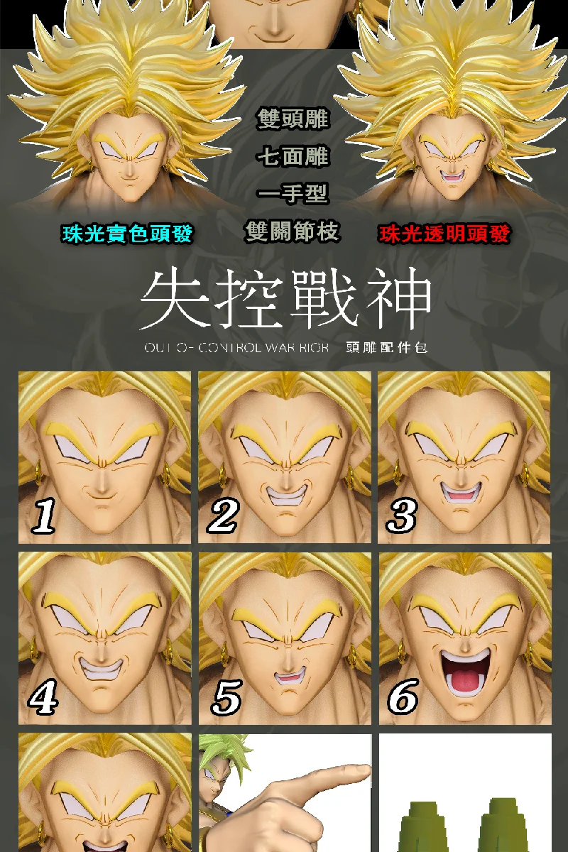 Dko fuera del Control guerrero bestia divinidades Dragon Ball Super Saiyan Broli conjunto de accesorios figura de acción Kit de modelismo juguetes de regalo