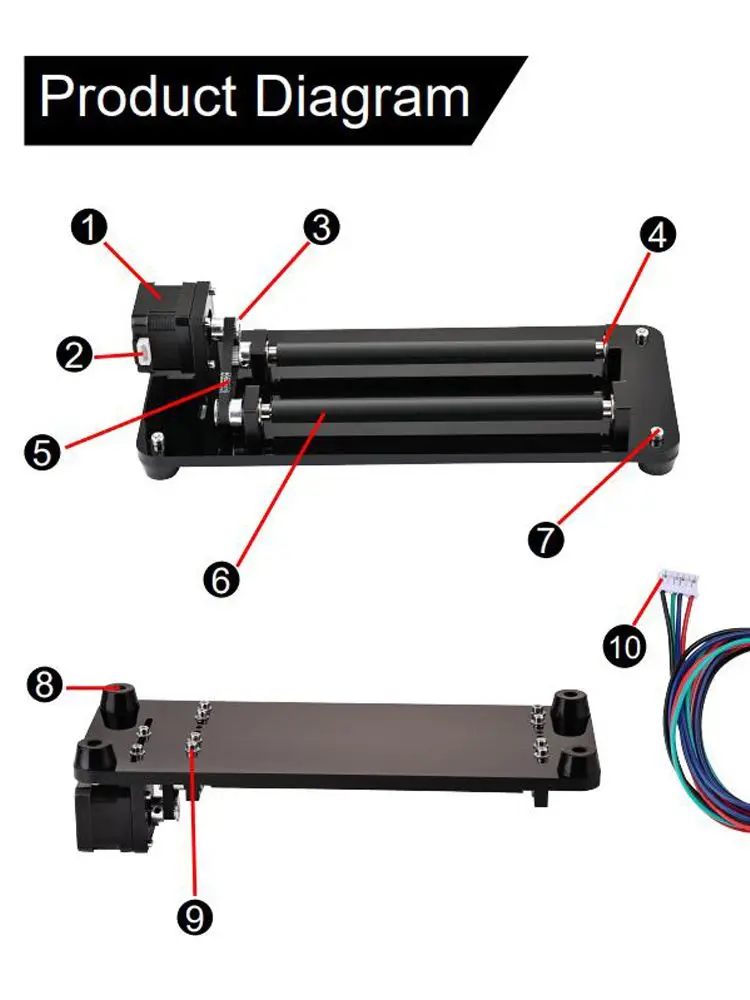 XINRUI Laser Engraving 360 Degree Y-axis Rotary Roller 3D Printer Laser Master Adjustable Size To Engrave On Cans Eggs