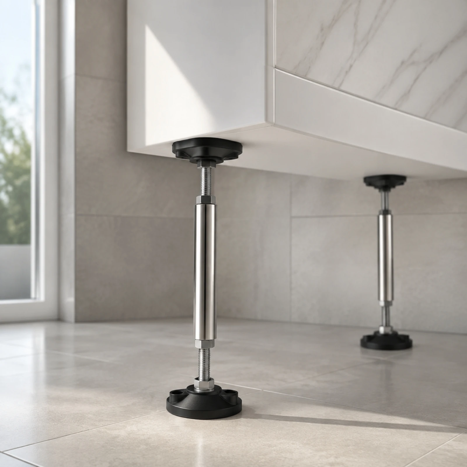 2 Pieces Bathroom Cabinet Support Leg Threaded Adjustment Adjustable Cabinet Support Leg
