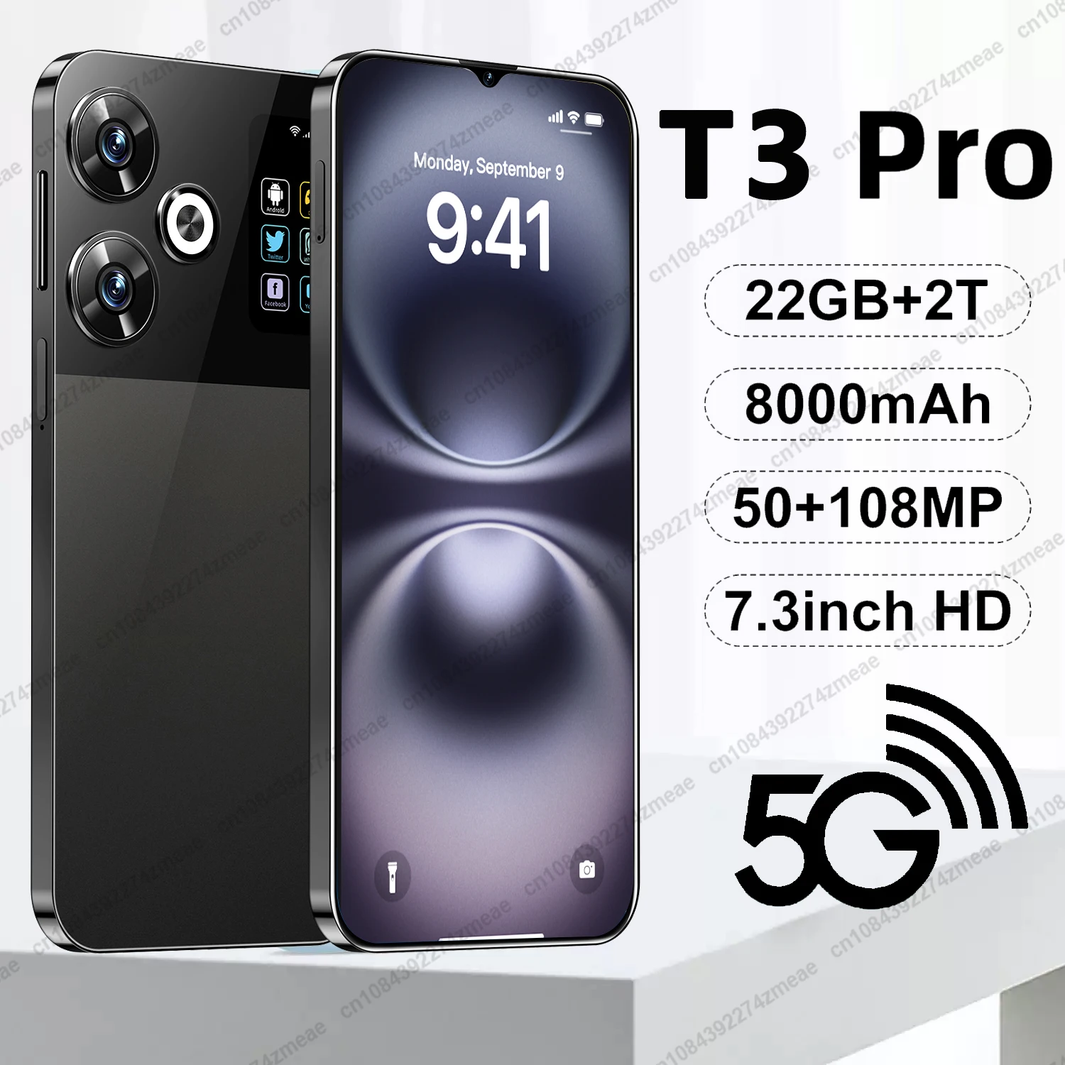 

Original T3 RRO Smartphone 7.3inch Global Version 22G+2TB Snapdragon 8 gen3 Android14 50+108MP 4G/5G Cellphone Mobile Phone NFC