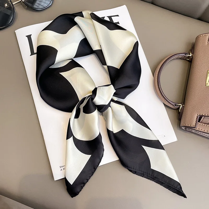 70*70cm Women Silk Scarf Square Scarf Hair Neck Square Brand Office Bandanna Muffler Waiter Flight Attendants Handkerchief