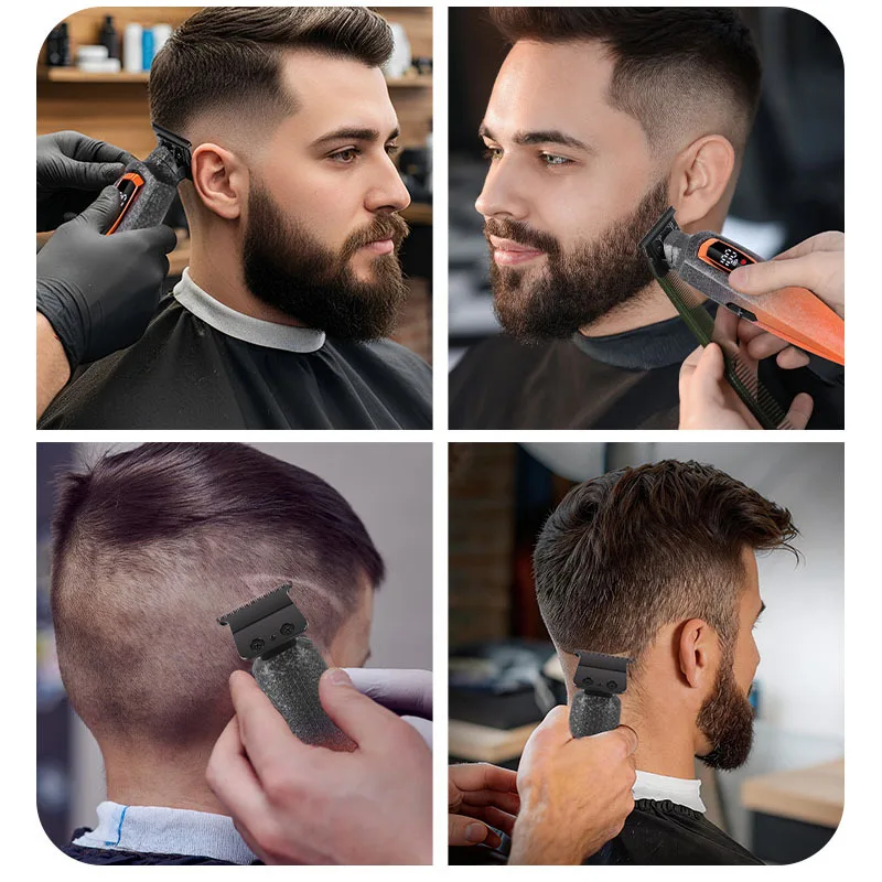 Hair Clipper 7500RPM Hair Trimmer For Men USB Rechargeable Salon Barber Zero Gap Hair Cutting Machine LED Display Battery Power