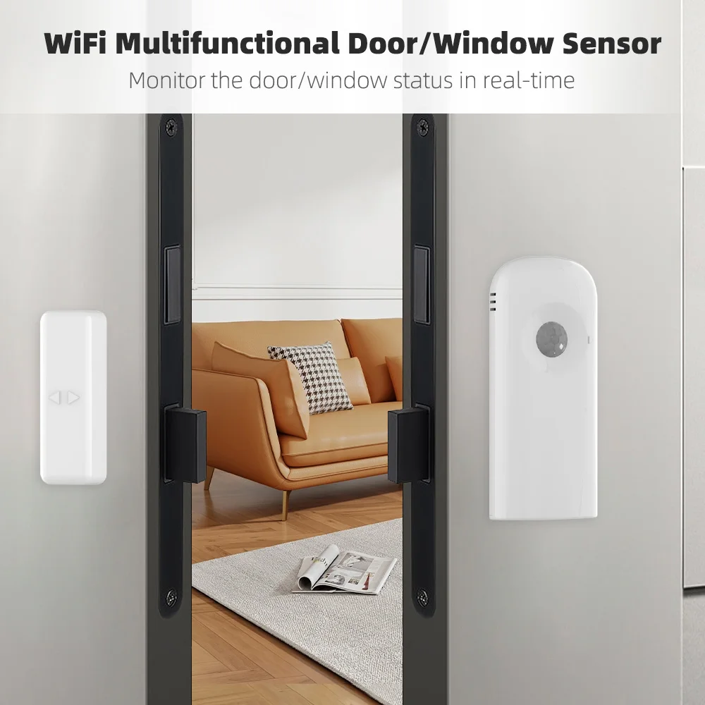 Tuya Smart WIFI Multifunctional Sensor PIR Human Motion Sensor Door Window Switch Detector 2 in 1 Works with Alexa Google Home