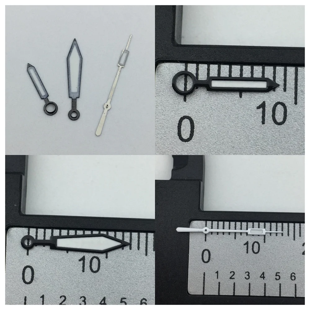 BLIGER watch hands black and white red C3 green luminous for the NH35 automatic movement