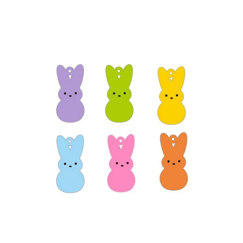 (20pcs/pack) Hot sale Marshmallow Bunny Easter Holiday Wood cut Printing Findings DIY Accessories charms For earrings