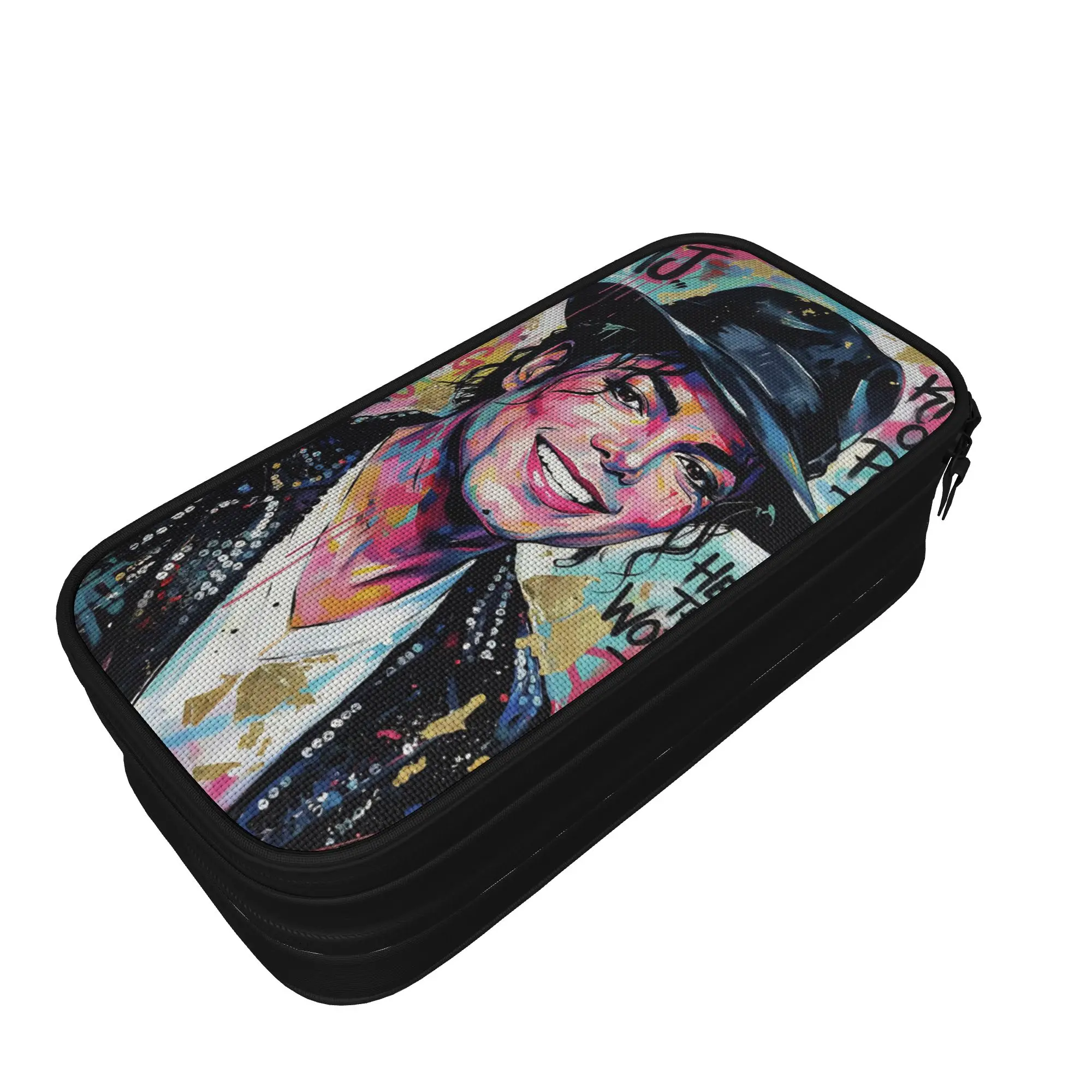 Singer Michael Jacksons MJ Tour 2026 Pencil Case Double Layer Large Capacity Kids  Pencilcase Suprise Gift