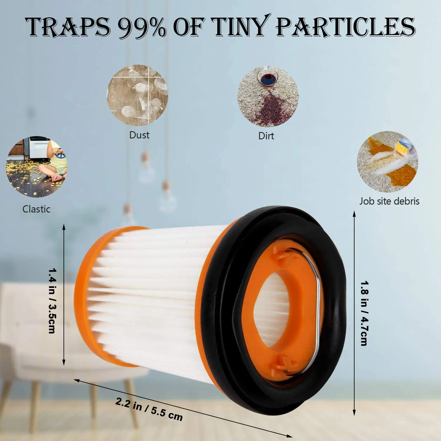 8 filtro de vácuo da tela da substituição do bloco para o vácuo handheld sem corda wv200 do íon w1 s87 do tubarão, wv201, wv205, wv220.