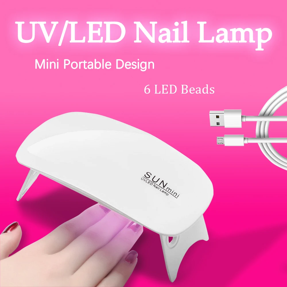 Mini Nagellak Lijm Drogen Baklamp USB Interface Uv Gel Lamp Draagbare Nagellamp Opvouwbare Muislamp Kleine Nagellamp
