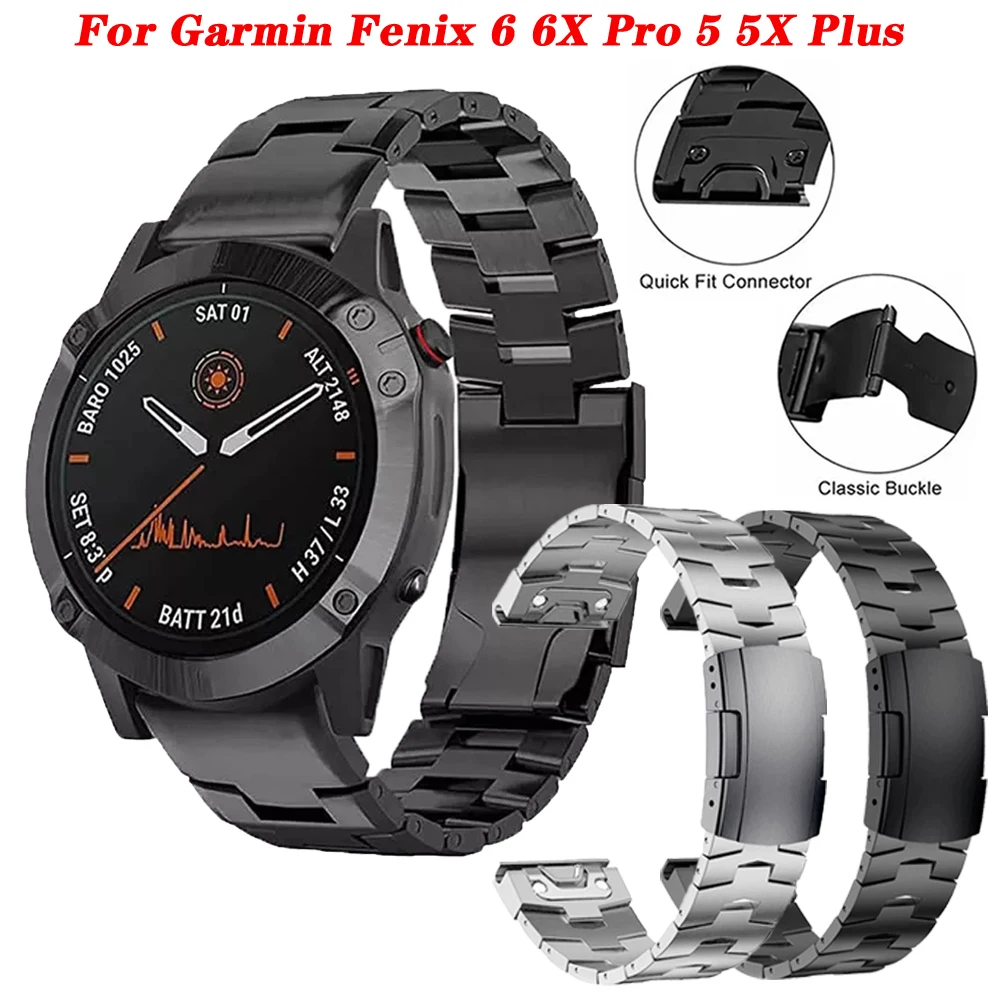 

Nice 26 22mm Titanium Alloy Quick Release Watchband Strap For Garmin Fenix 6 5 Plus 3 3HR 935 945 S60 Wirstband For Fenix 6X 5X