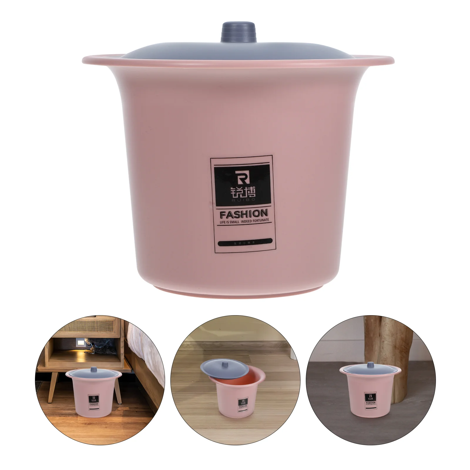 

Chamber Pot Seat Portable Toilet Household Spittoon Plastic Bedpan Urinal with Lid Urine Bucket Men and Women