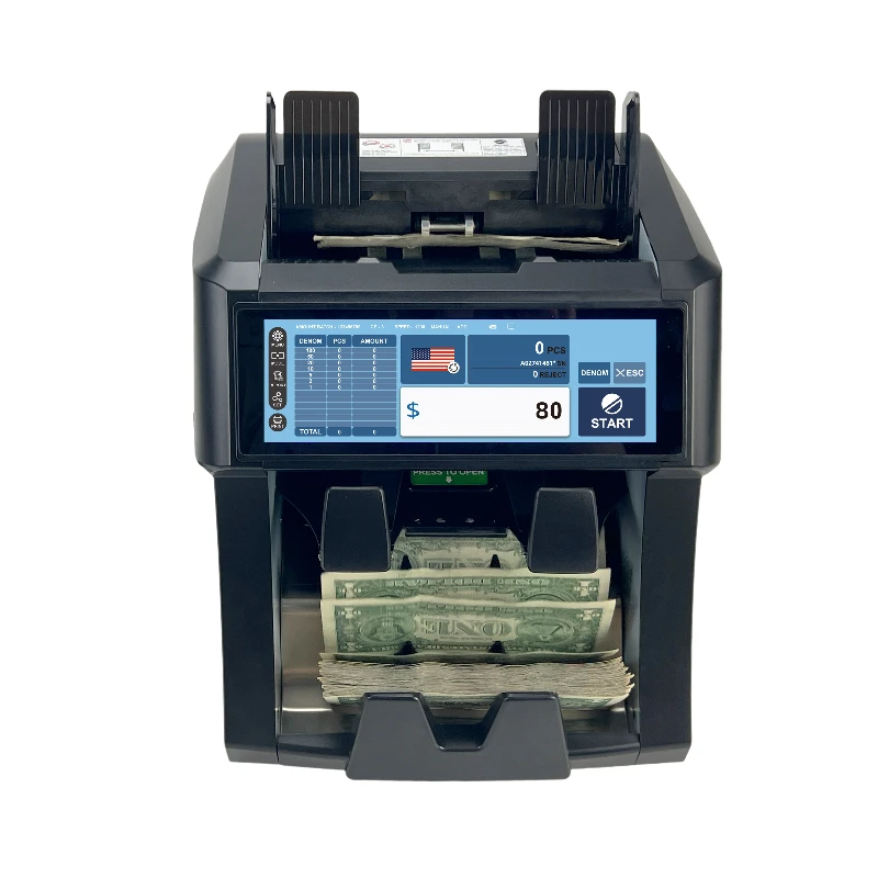 Máquina de contagem de notas, detector de notas de moeda multinacional, ponto de mistura, quantidade total Ringgit CIS Identificati