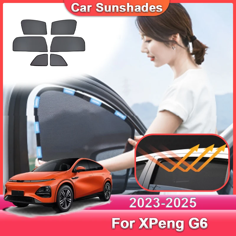 

Mesh sunshade For XPeng G6 Car Accessories 2024 2023~2025 Shading Shade Magnetic Curtain Insulation Anti-UV Rays Car Accessories
