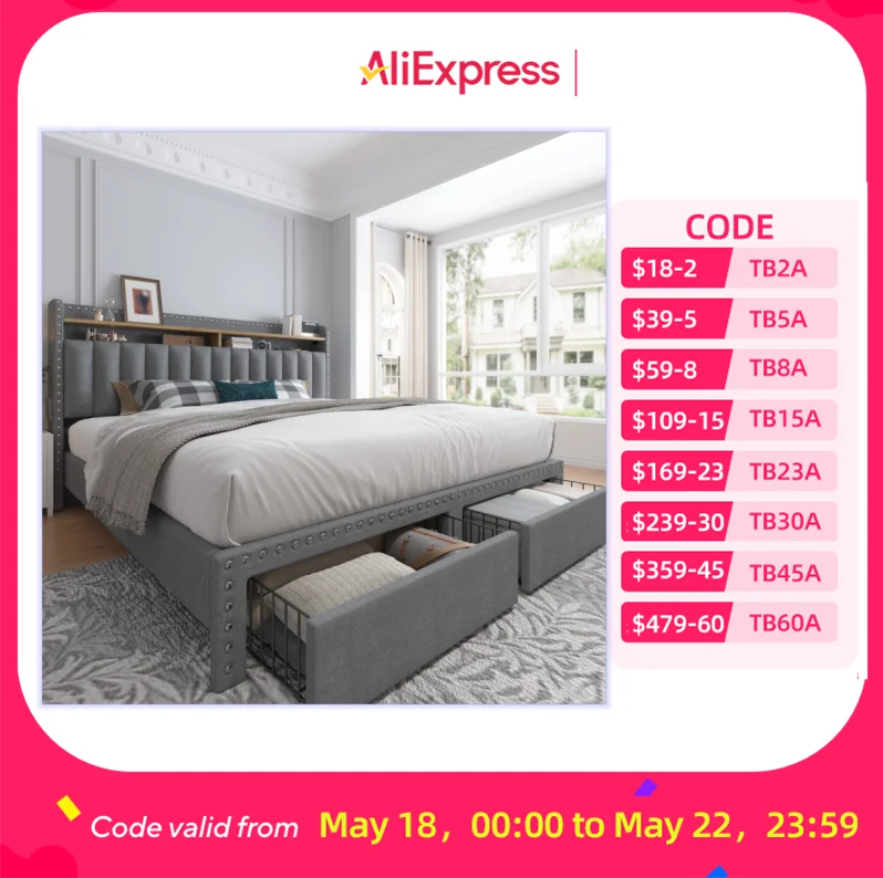 Thumbnail 2 - #16 Latest Metal Platform Beds Offers