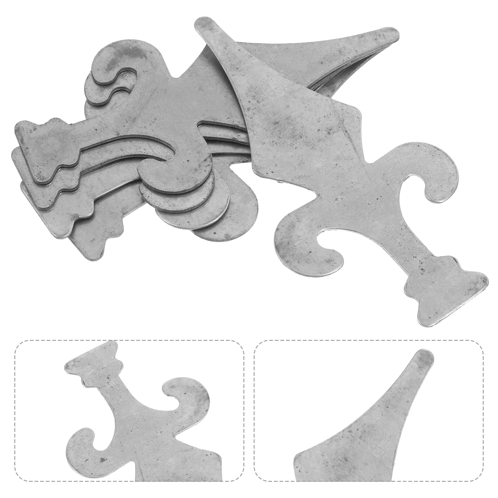 

10pcs 10 Galvanized Iron Fence Finials Decorative Metal Post Toppers Silver Garden Fence Heads Privacy Gate Accessories