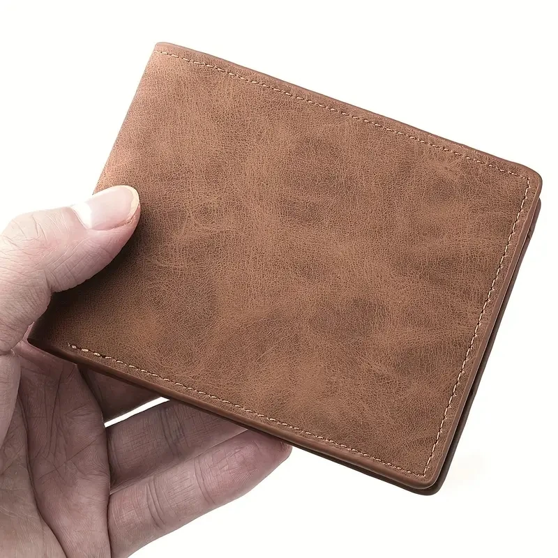 Men's Simple Soft PU Leather Wallet Vintage Thin Wallet Credit Card Holder