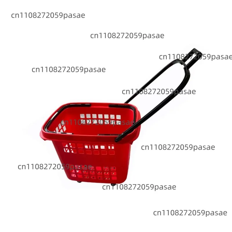 Supermarket promotional retail plastic shopping basket with wheels 80L