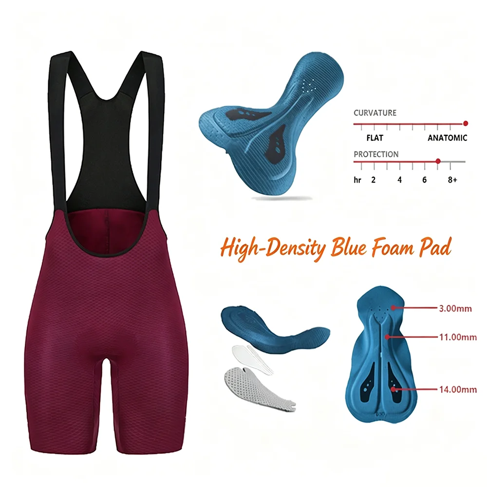 Neue Sommer-Einteiler-Radhose mit hochdichtem blauem Polster, schnelltrocknend, atmungsaktiv, stoßdämpfend, für Straßenradfahrer – Detail 8