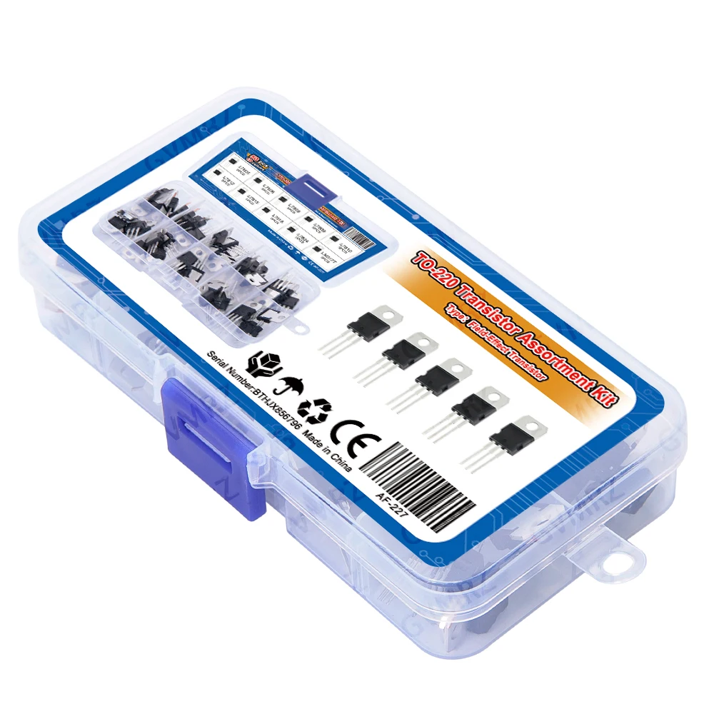 50PCS L7805 10Values TO-220 Transistor Assortment Kit (L7805/L7812/LM317T etc.) for Industrial Power Supply DIY Component