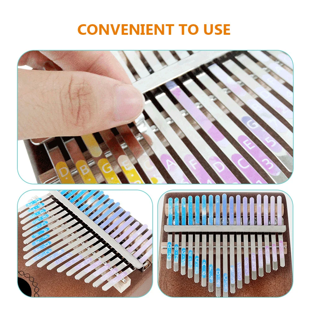 

4pcs Kalimba Thumbs Piano Note Stickers 17-Note Scale Learning Tool For Beginners Music Practice Keyboard Decal Percussion