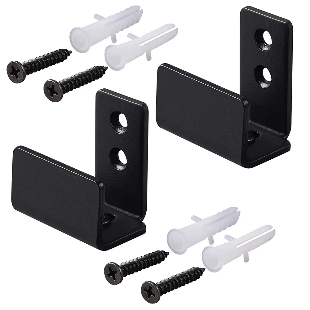 New High Quality Hot Barn Door Guides Adjustable Anti Swinging Black Carbon Steel Floor Guide Parts Sliding Floor