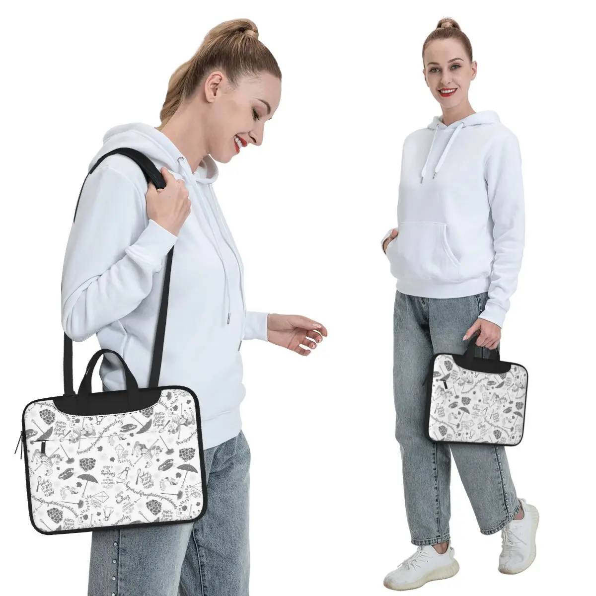 Mary Poppins Crossbody Laptop Bag Case Computer Bag Resistant Protective Notebook Pouch for Macbook Pro Lenovo