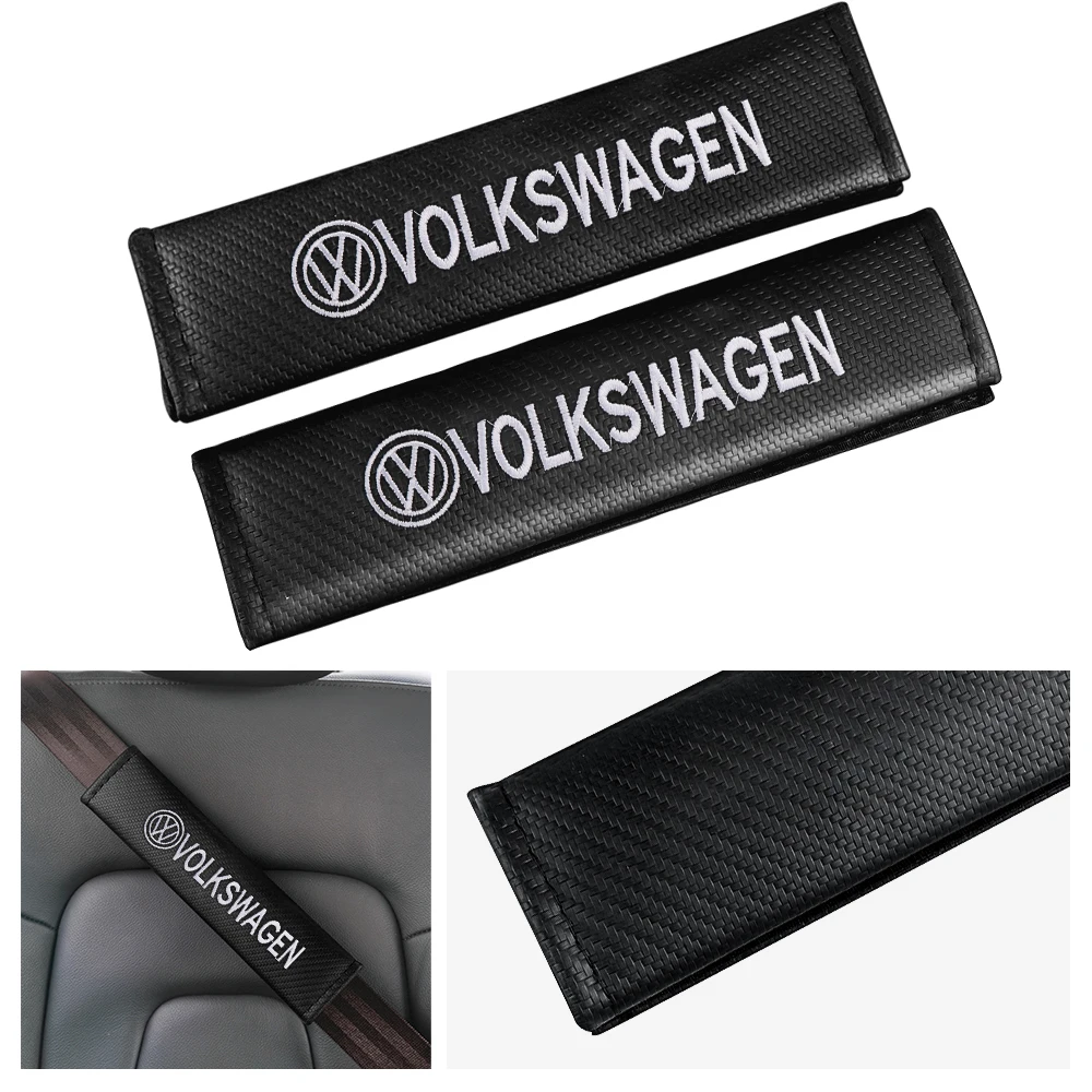 1pc/2pcs Car Safety Belt Covers Seat Belt Case Cover Auto Case For Volkswagen GOLF Polo Tiguan VW GTI MK5 MK6 PASSAT Car Styling