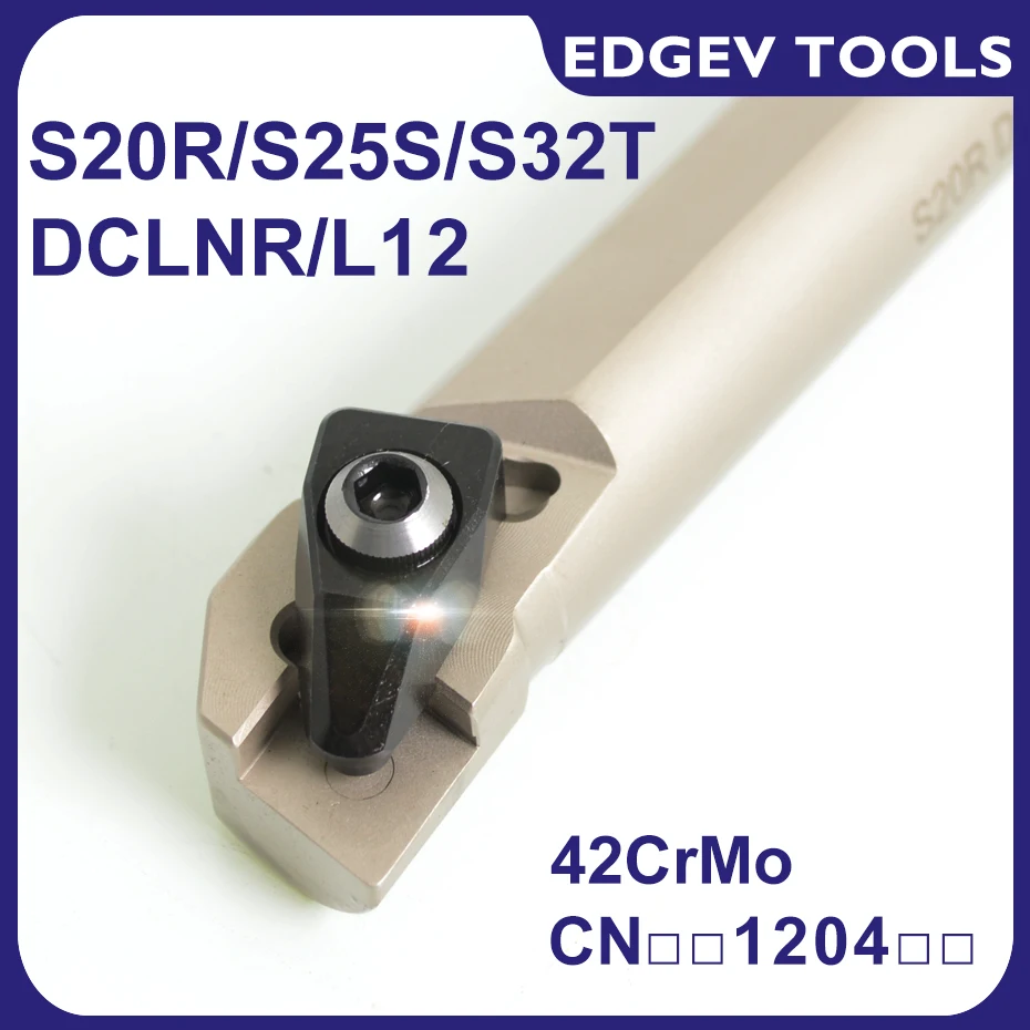 Suporte de Ferramentas Interno para Barra Aborrecida do Torno do Cnc Inserção do Carboneto Edgev S20r S25s S32t S40u Dclnr12 Dclnl12 Cnmg 120404 120404 432