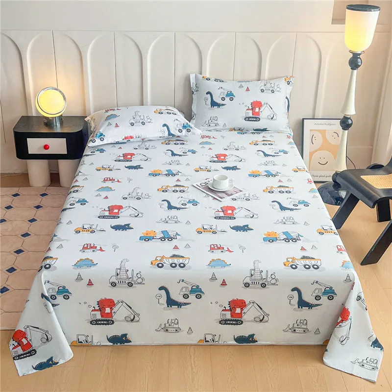 100% Cotton Cartoon Flat Sheet – Soft Bed Linen product image