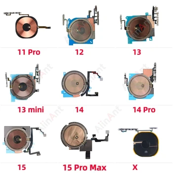 Aiinant כוח מקורי נפח הבזק אור nfc טעינה אלחוטית כבל Flex עבור חלקי תיקון iphone Power Wireless Charging Flex Cable For iPhone 12 13 14 15 Pro Max Mini Plus