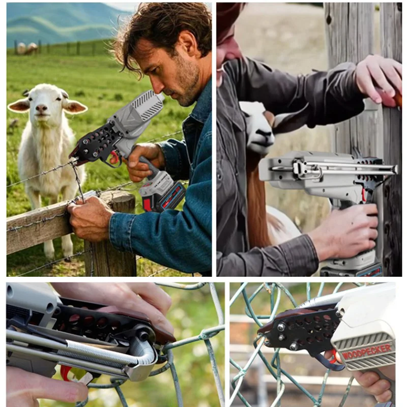 Batterij opladen Snoerloos Power C-Ring Nagelpistool Hog Ring Tang Gevogelte Kooi Coop Draad Binden Vastbinden eC760T Power Schiethamer C Nagelpistool