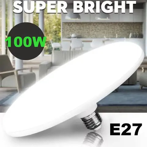 220V E27 슈퍼 밝은 LED 전구 20W 30W 40W 60W 100W UFO Led 조명 실내 차가운 흰색 조명 테이블 램프 차고 조명,led거실등