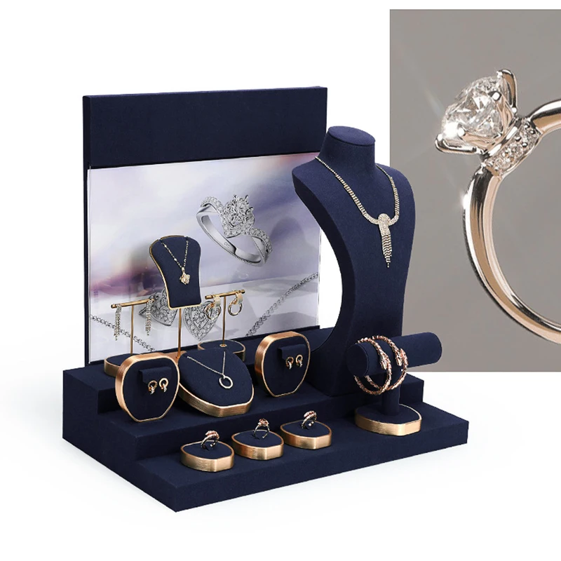 Jewelry Display Stand Earrings Hand String Earrings Jewelry Display rack Microfiber Jewelry Counter Display Props