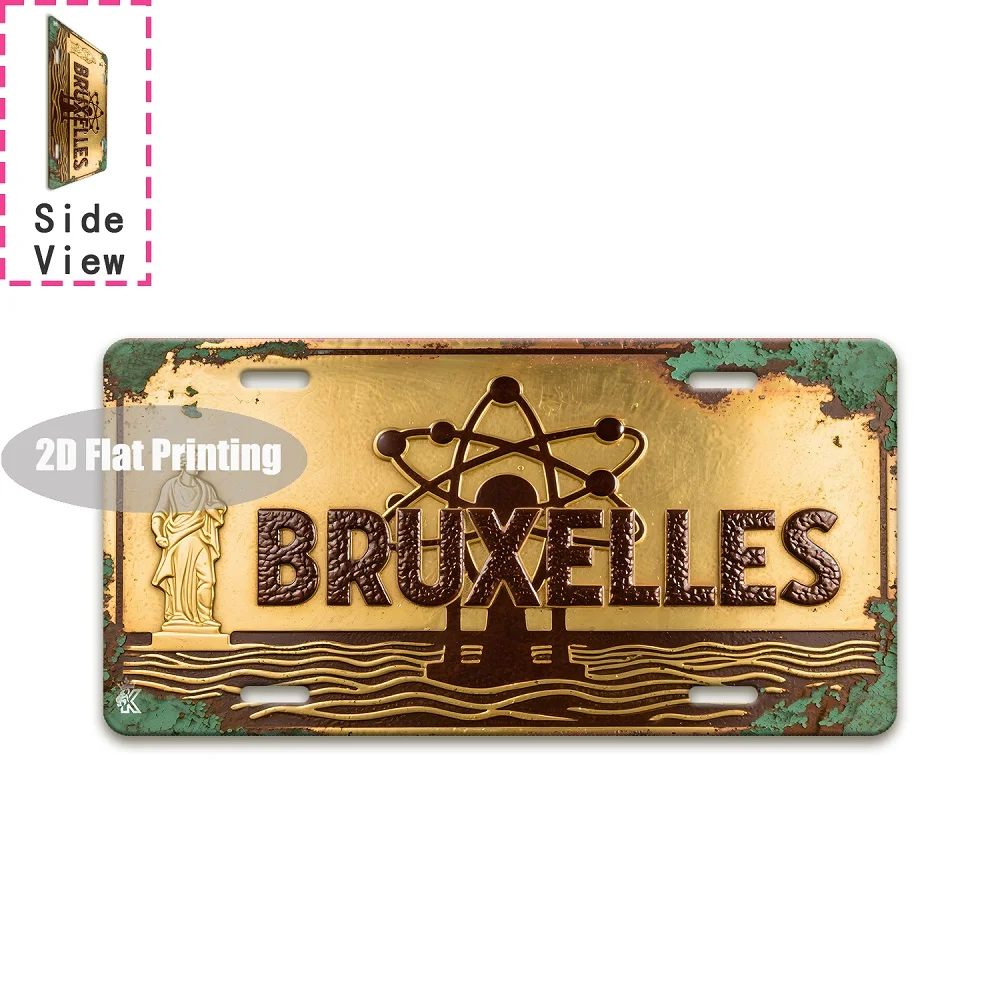 2D Flat - A Vintage Metal Sign Featuring The City of 