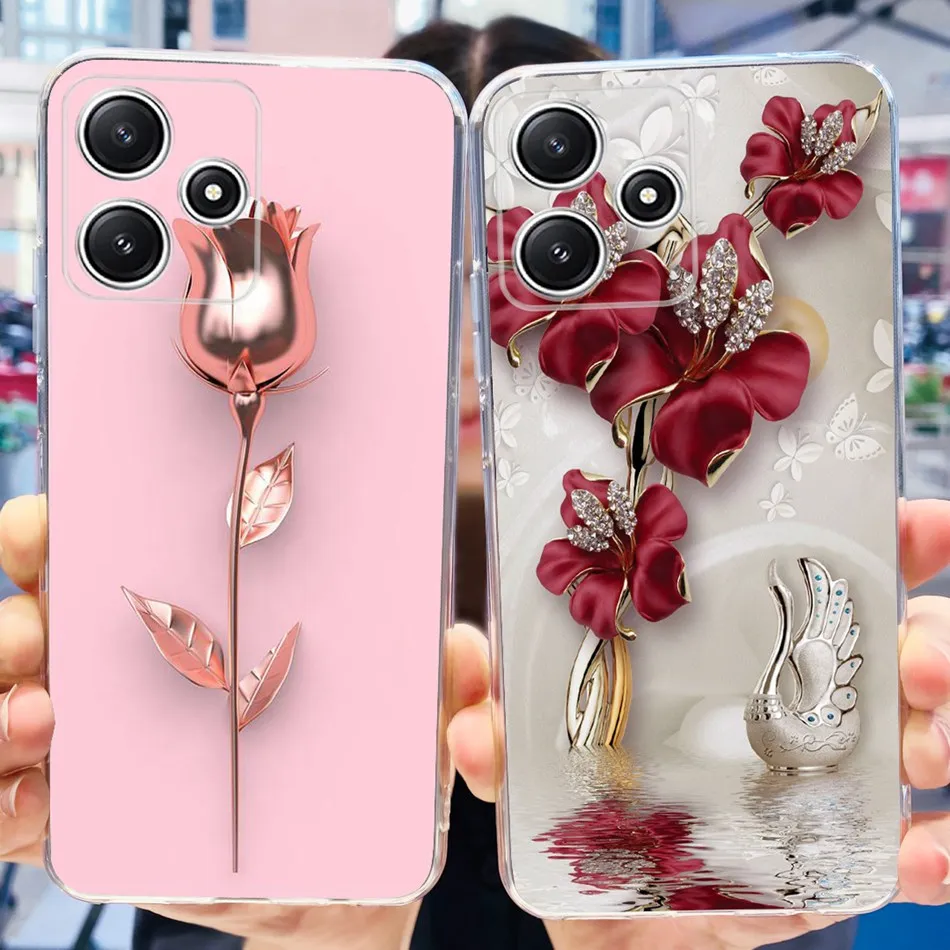 For Xiaomi Redmi 12 5G 2023 Case Redmi 12 5G Elegant Pattern Soft Silicone TPU Phone Back Cover For Redmi 12 5G Global