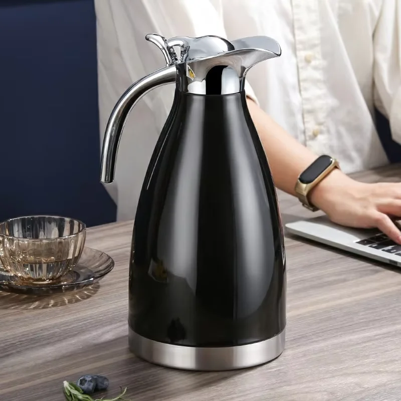 バー、ホームオフィス用の2リットル高品質ステンレススチール魔法瓶ポータブル真空断熱コーヒーメーカー