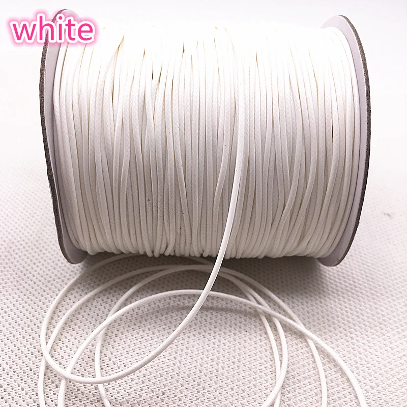 10M Dia 1.0 /1.5mm Waxed Cotton Cord Waxed Thread Cord String Strap Necklace Rope Bead For Jewelry Making DIY Bracelet