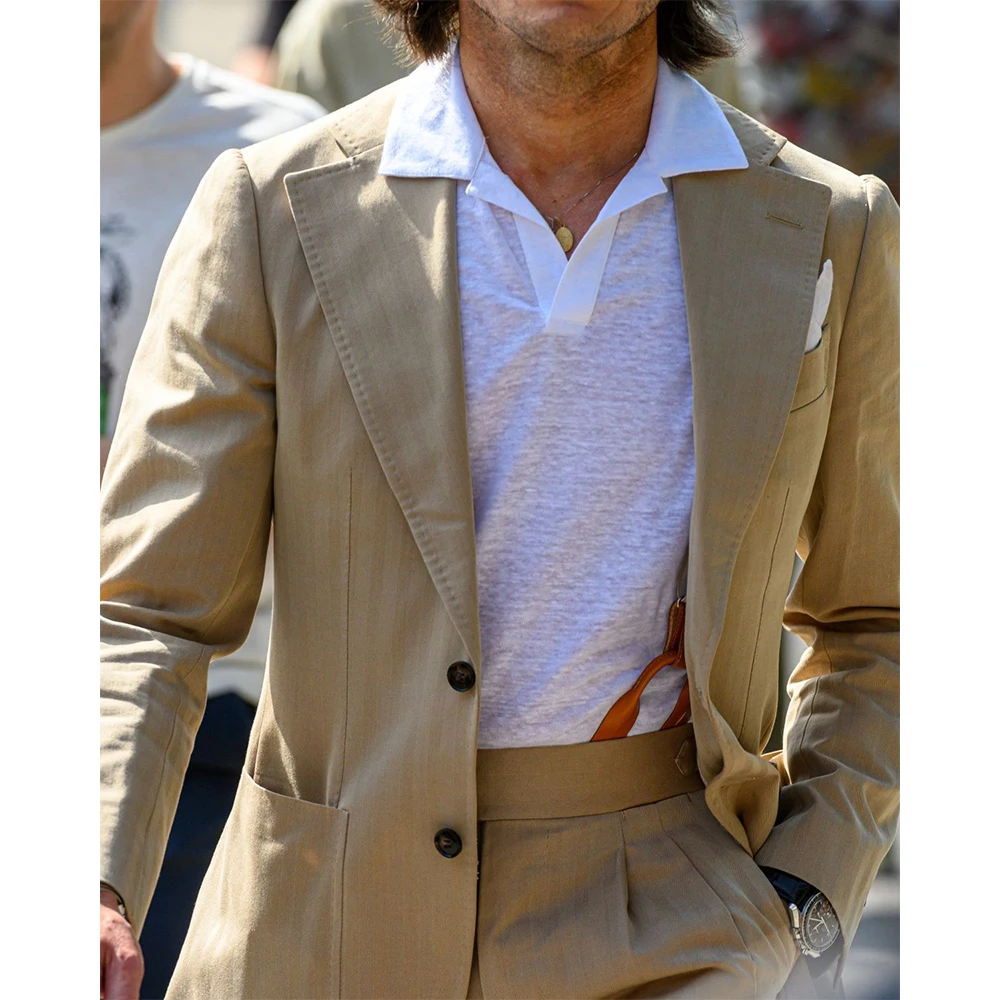 

Men Suit 2 Piece Set Single Breasted Slim Fit Business Casual Blazer + Pants Elegant Formal Office Wedding Comfortable Stylish O