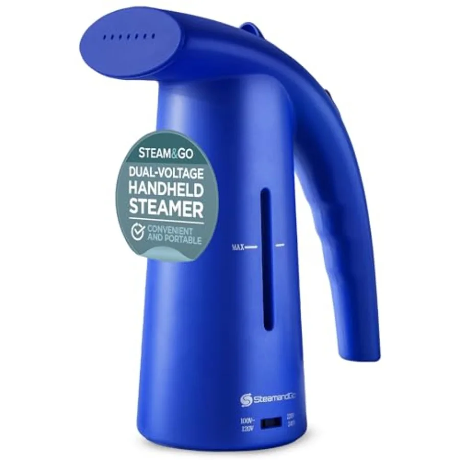 

Steam Go Portable Clothes Steamer - Compact Handheld for Shirts Garments Powerful Quick-Heating Corded Dual Voltage Travel Frie