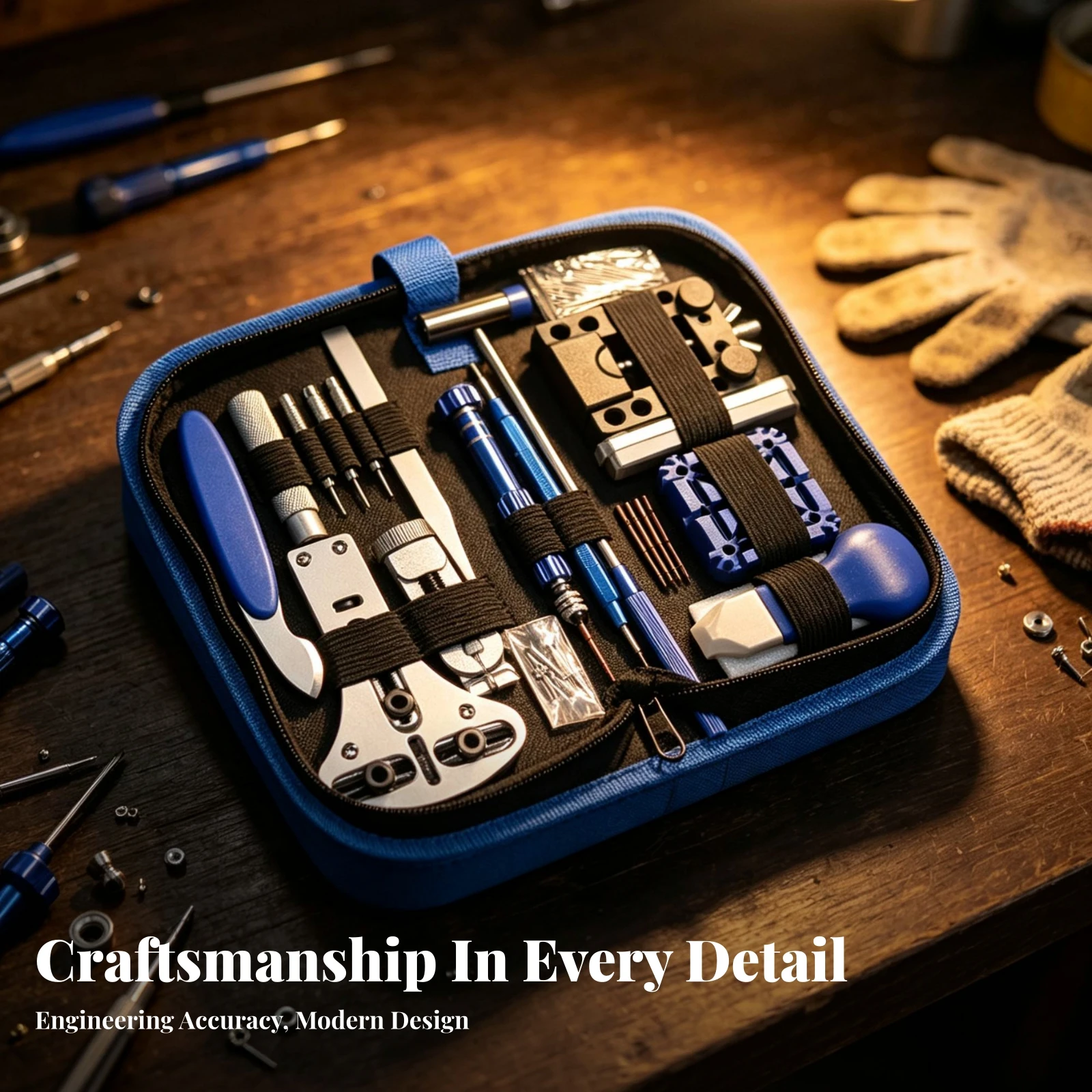 Watch Repair Tool Kit Comprehensive Watch Repair Kit with Carrying Case Tools Portable Compact for Hobbyists, Home, Workbench