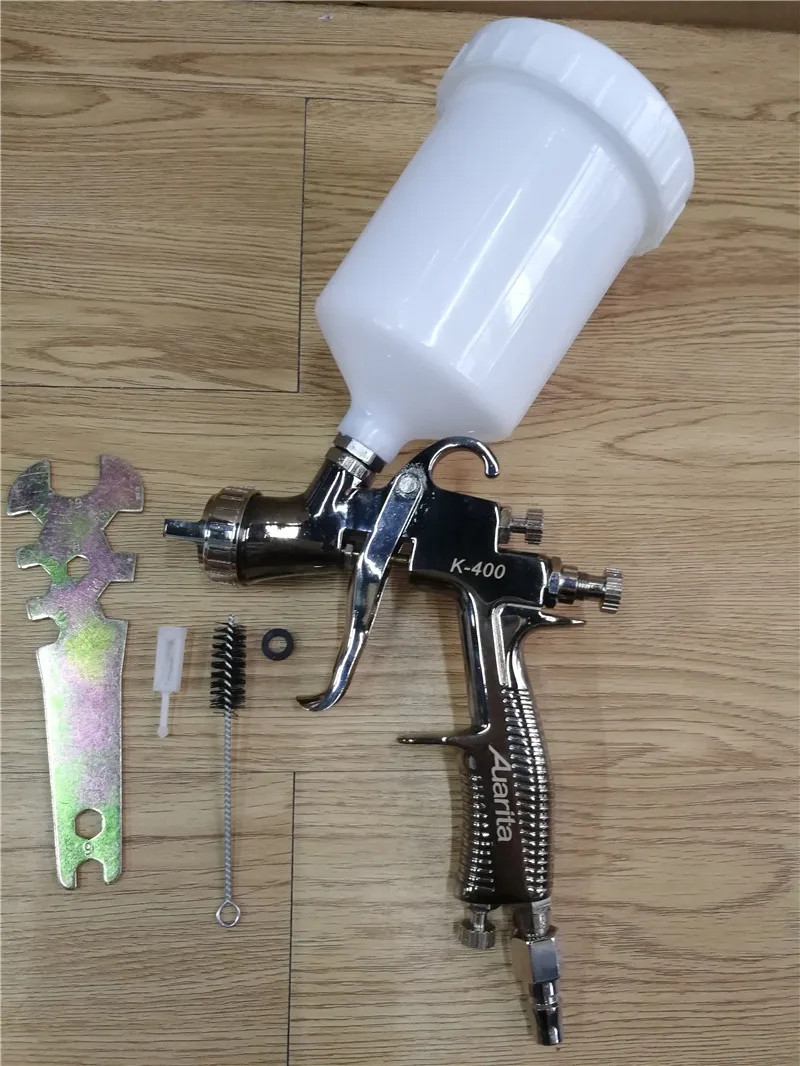 Auarita K-400 نوع تغذية الجاذبية رذاذ طلاء ذو حجم منخفض ومتوسط الضغط g u n 1.4 مم فوهة 600 مل كوب LVMP #3