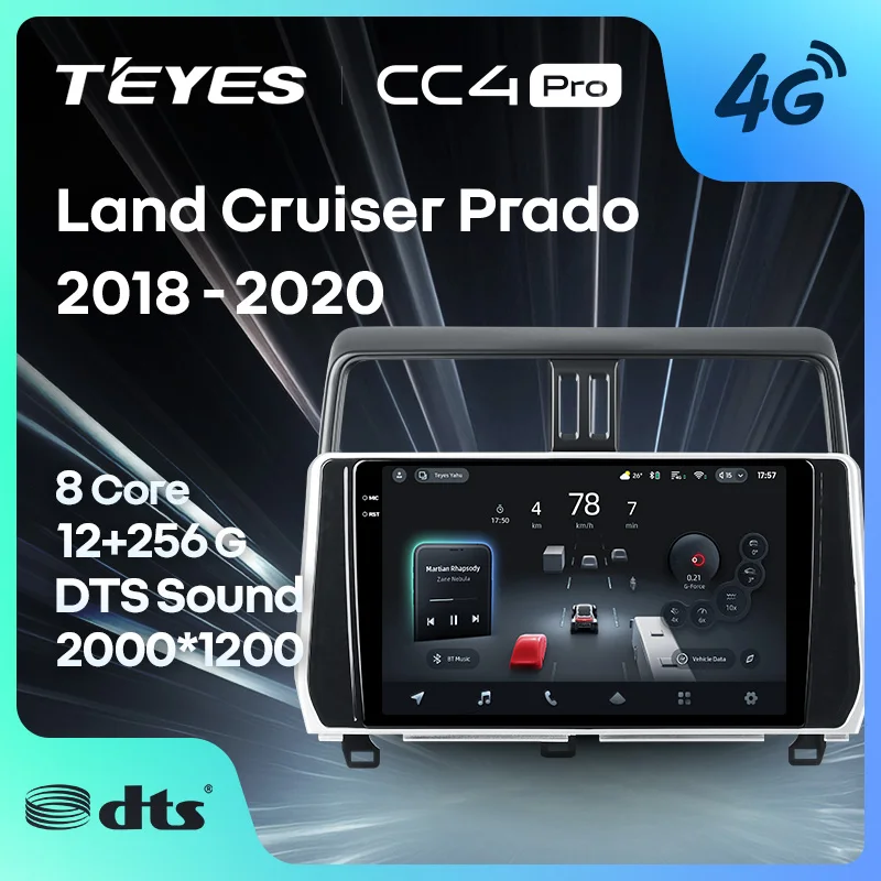 

TEYES CC4 PRO For Toyota Land Cruiser Prado 150 2018 - 2020 CarPlay Android Auto 2DIN Car play Radio Multimedia Stereo