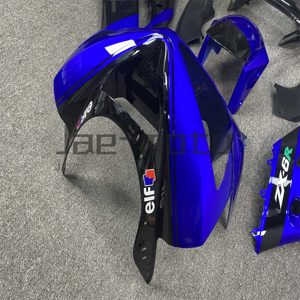 For ZX6R ZX-6R  636  ZX600 2003 2004 Injection ABS Plastics Full Fairings Kit Mold Replace Accessories blue