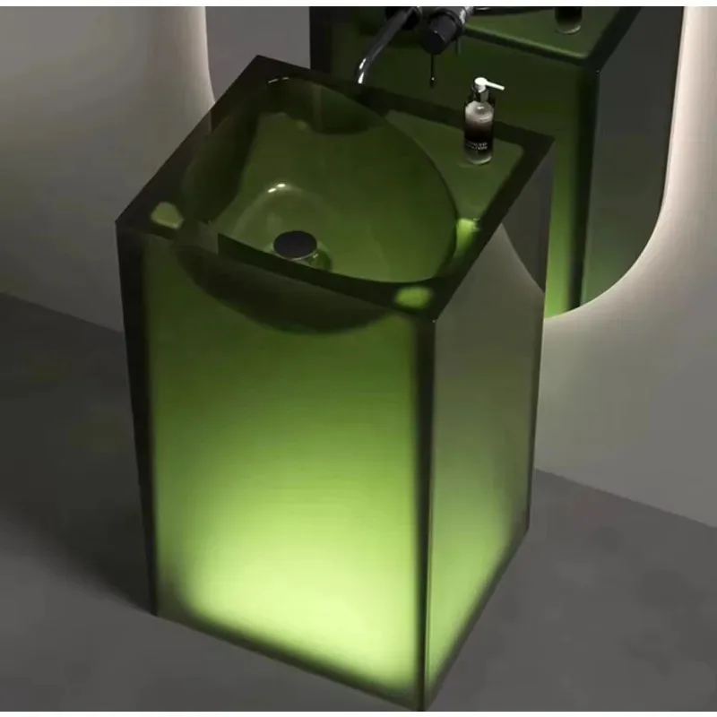 Various Color Crystal Clear Resin Wash Sink Transparent Countertop Sinks Translucent Resin Bathroom Art Basin