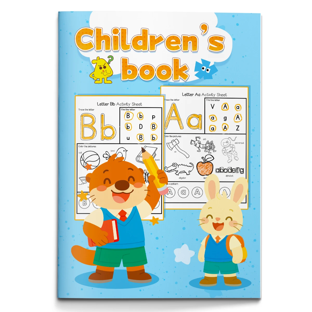 Children's alphabet coloring book, cute cartoon patterns, preschool early education workbook, boost your baby's hands-on skills